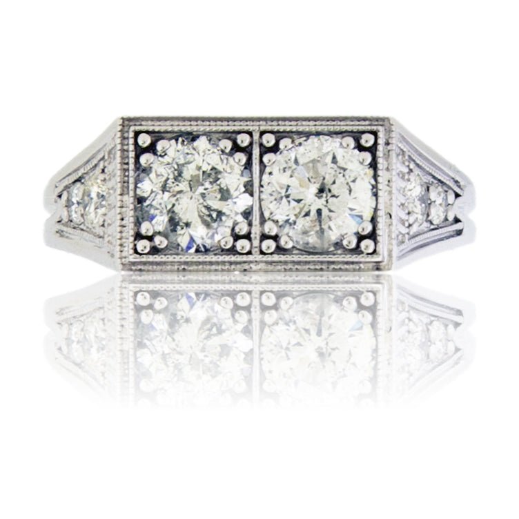 Double Round Center with Diamond Accent Ring - Park City Jewelers