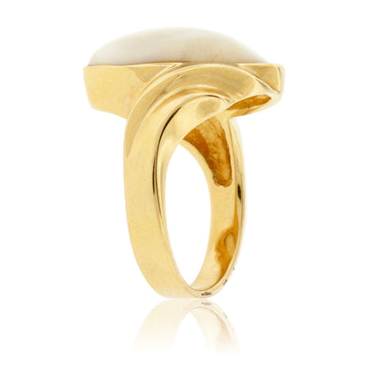 Elk Tooth Ivory Wave Freeform Ring - Park City Jewelers