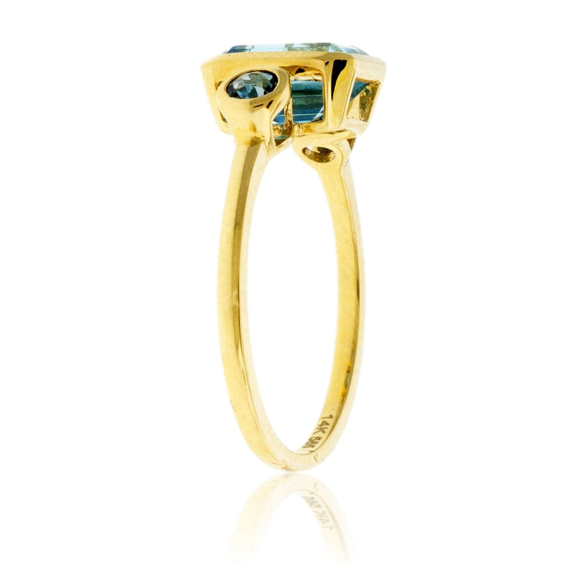 Emerald - Cut Blue Topaz & London Blue Topaz Accented Ring - Park City Jewelers