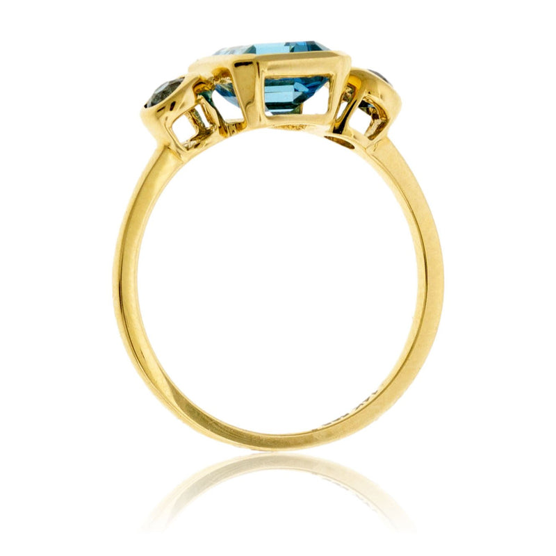 Emerald - Cut Blue Topaz & London Blue Topaz Accented Ring - Park City Jewelers