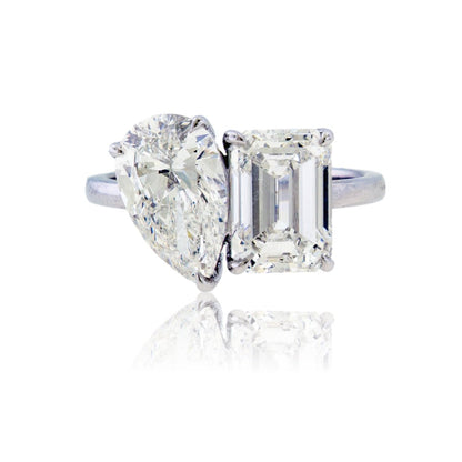Emerald Cut & Pear Shape Lab Grown Diamond Ring - Park City Jewelers