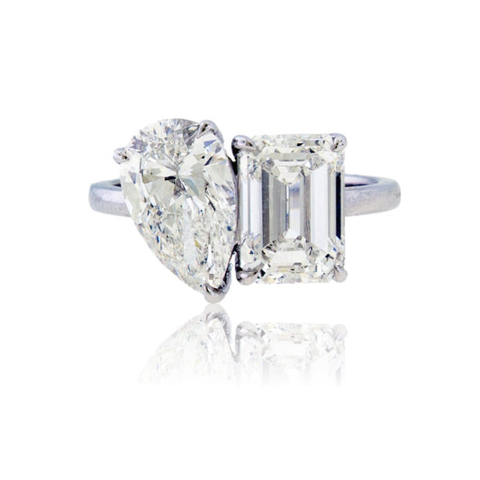 Emerald Cut & Pear Shape Lab Grown Diamond Ring - Park City Jewelers