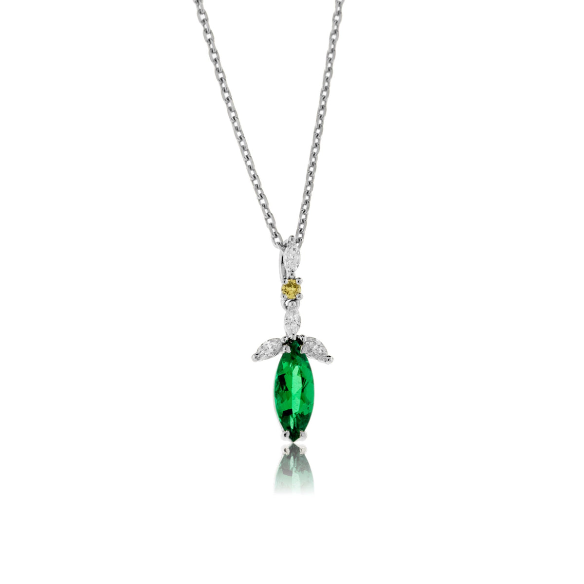 Emerald Pendant with Diamond Accents - Park City Jewelers