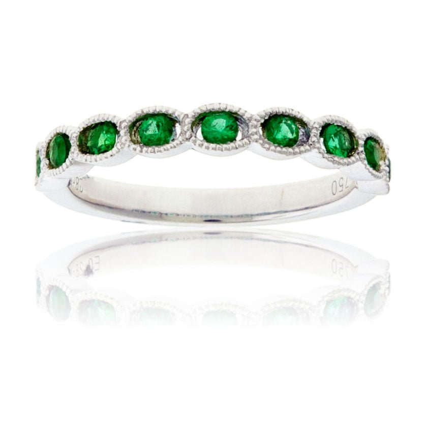 Emerald Scalloped Style Band - Park City Jewelers