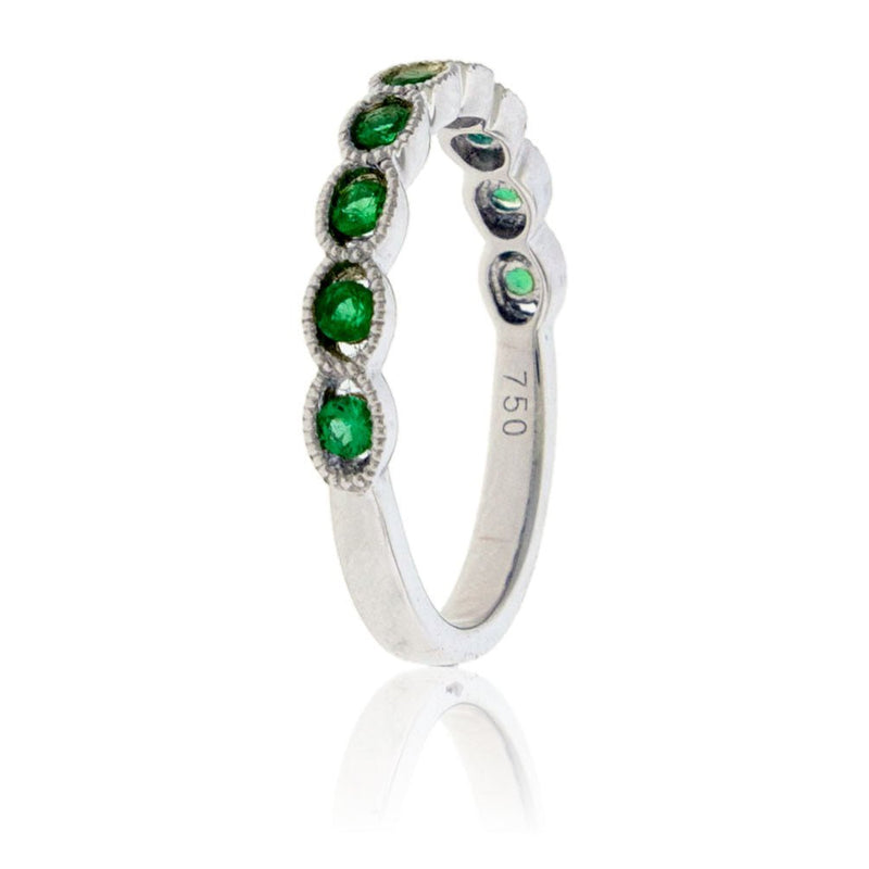 Emerald Scalloped Style Band - Park City Jewelers