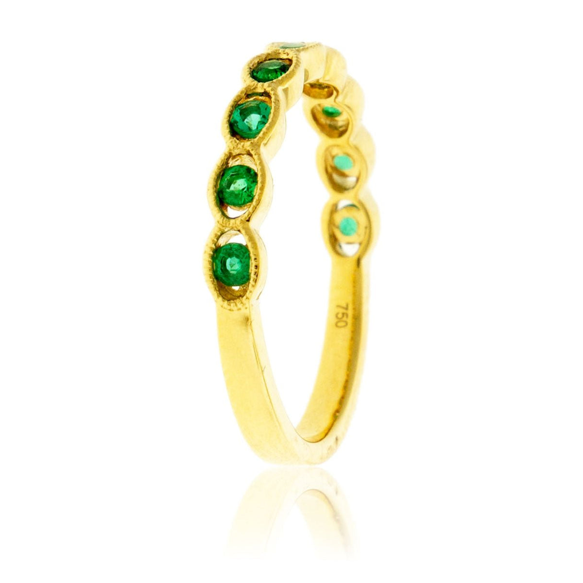 Emerald Scalloped Style Band - Park City Jewelers