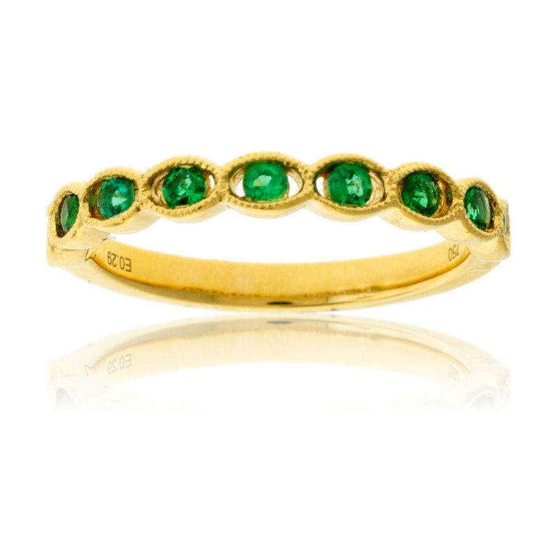 Emerald Scalloped Style Band - Park City Jewelers