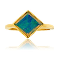 Faceted Opal Solitaire Bezel Ring - Park City Jewelers