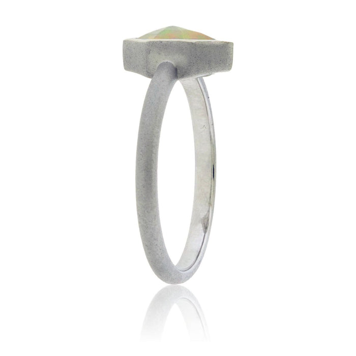 Faceted Opal Solitaire Bezel Ring - Park City Jewelers