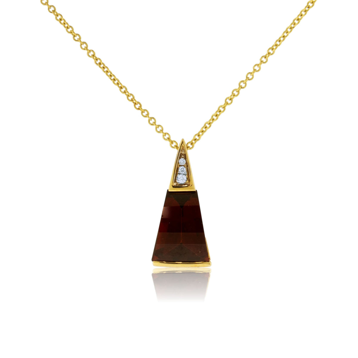 Fancy Cut Garnet & Diamond Accented Pendant - Park City Jewelers