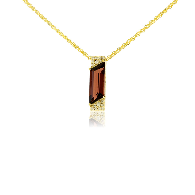 Fancy Cut Garnet & Diamond Accented Pendant - Park City Jewelers