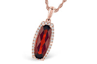 Fancy Cut Garnet & Diamond Halo Accented Pendant - Park City Jewelers