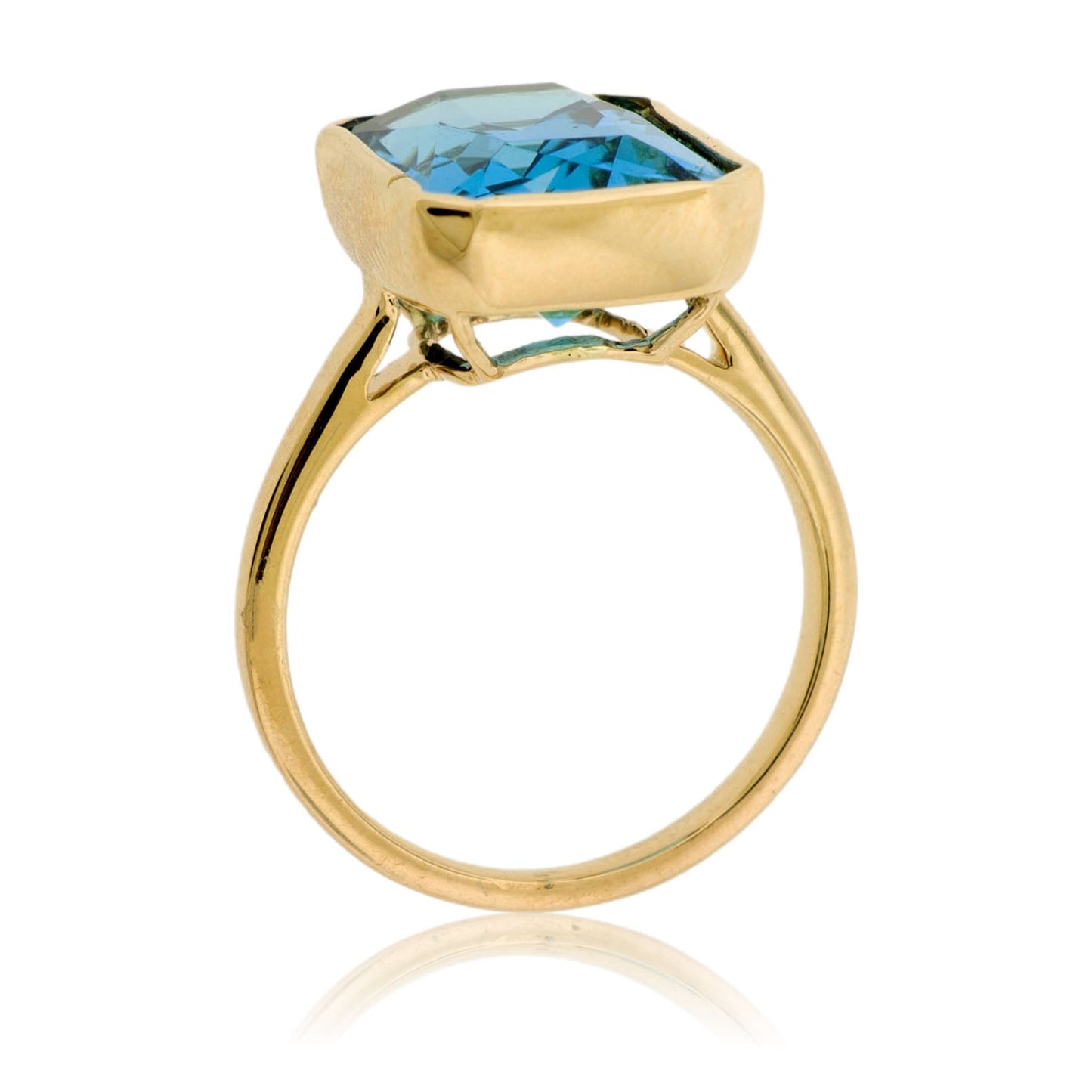 Fancy Cut London Blue Topaz Bezel Ring - Park City Jewelers