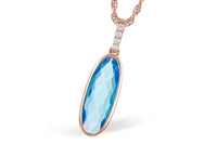 Fancy Cut London Blue Topaz & Diamond Pendant with Chain - Park City Jewelers