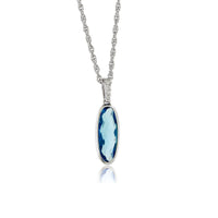 Fancy Cut London Blue Topaz & Diamond Pendant with Chain - Park City Jewelers