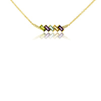 Fancy Cut Rainbow Gemstone & Diamond Geometric Pendant with Chain - Park City Jewelers