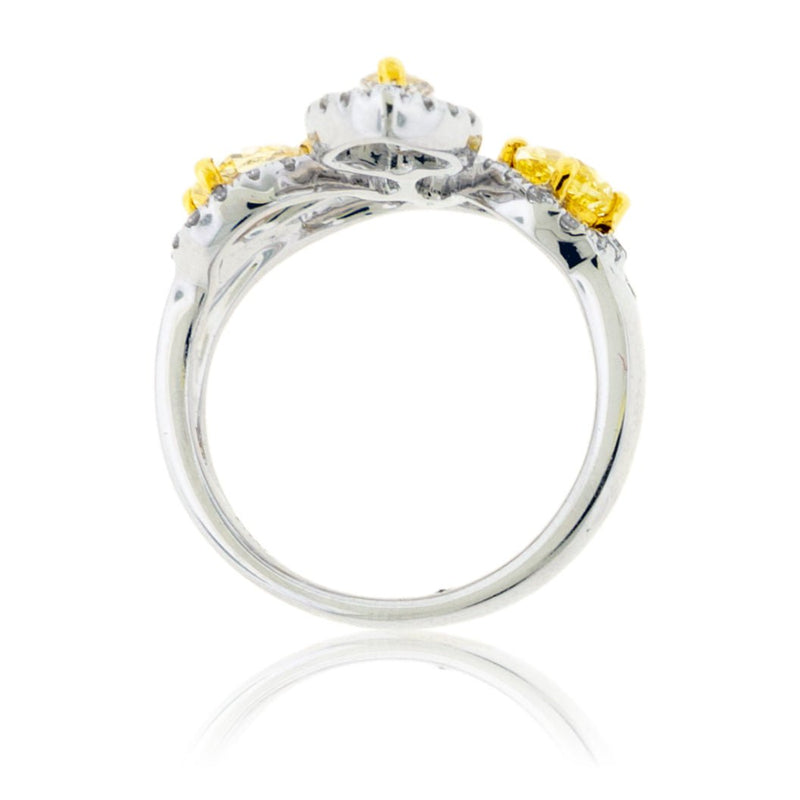 Fancy Natural Yellow Diamond & Diamond Accented Ring - Park City Jewelers