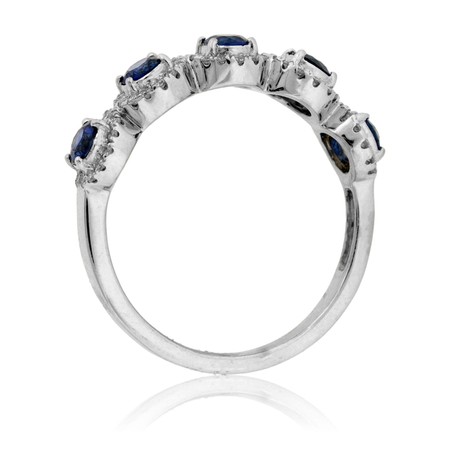 Five Sapphire and Diamond Halo Band - Park City Jewelers