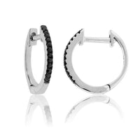 Gold Black Diamond Huggie Hoop Earrings - Park City Jewelers