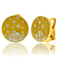 Gold Diamond Disc Stud Earrings - Park City Jewelers