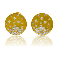 Gold Diamond Disc Stud Earrings - Park City Jewelers