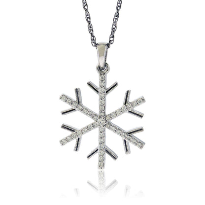Gold Diamond Snowflake Pendant - Park City Jewelers