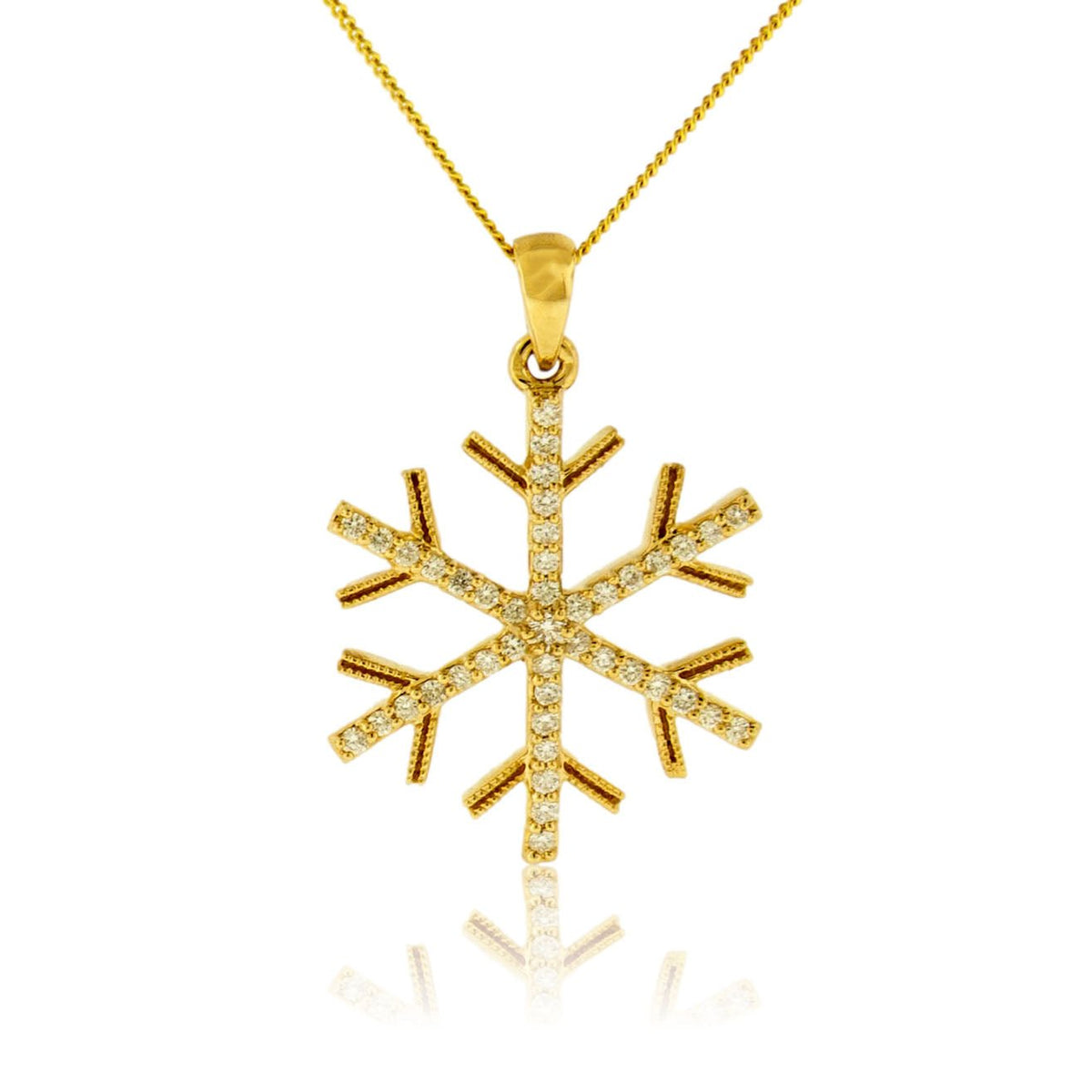 Gold Diamond Snowflake Pendant - Park City Jewelers