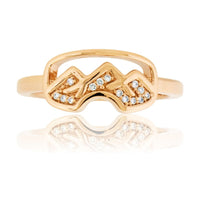 Gold Goggles Ring with Diamond Mountain - Park City Jewelers