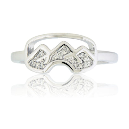 Gold Goggles Ring with Diamond Mountain - Park City Jewelers