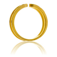 Gold Satin Finish Flush Set Diamond Open Style Ring - Park City Jewelers