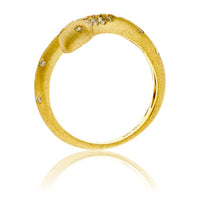 Gold Satin Finish Flush Set Diamond Snake Style Ring - Park City Jewelers