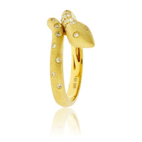 Gold Satin Finish Flush Set Diamond Snake Style Ring - Park City Jewelers