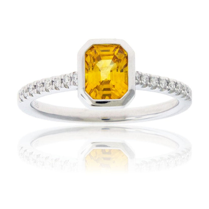 Golden Sapphire & Diamond Accented Ring - Park City Jewelers