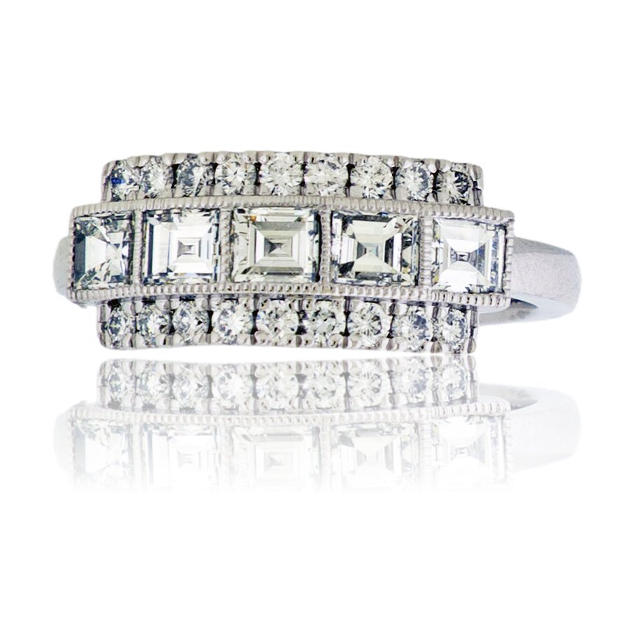 Gorgeous Square Diamond and Round Diamond Band - Park City Jewelers