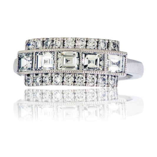 Gorgeous Square Diamond and Round Diamond Band - Park City Jewelers