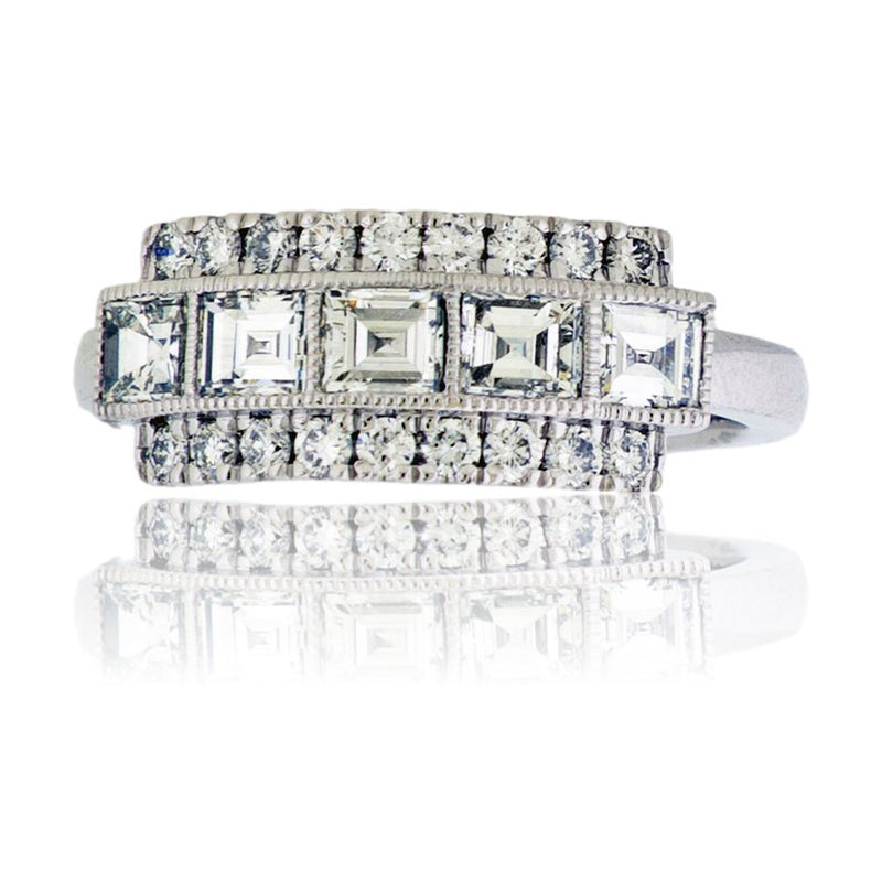 Gorgeous Square Diamond and Round Diamond Band - Park City Jewelers