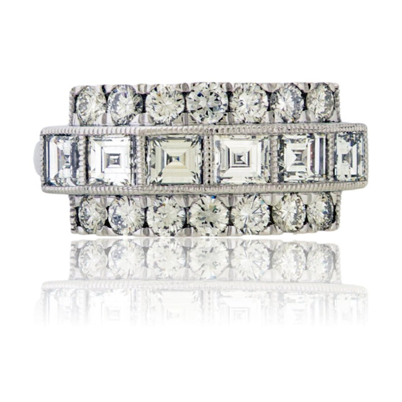 Gorgeous Square Diamond and Round Diamond Band - Park City Jewelers