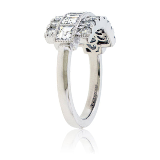 Gorgeous Square Diamond and Round Diamond Band - Park City Jewelers