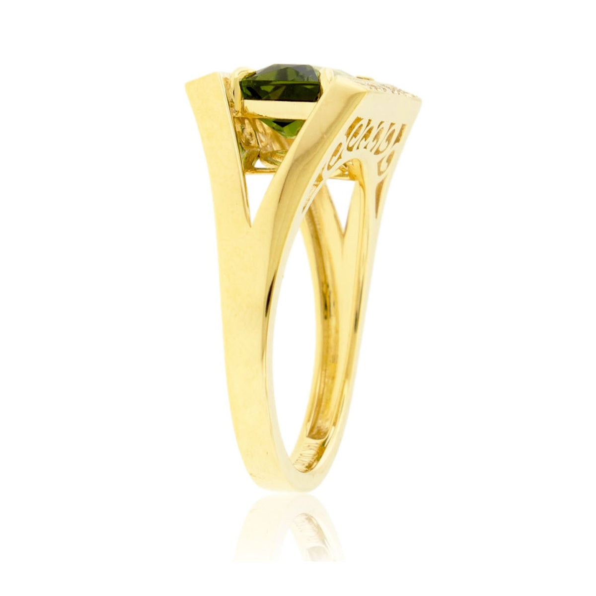 Green Tourmaline and Diamond Ring - Park City Jewelers