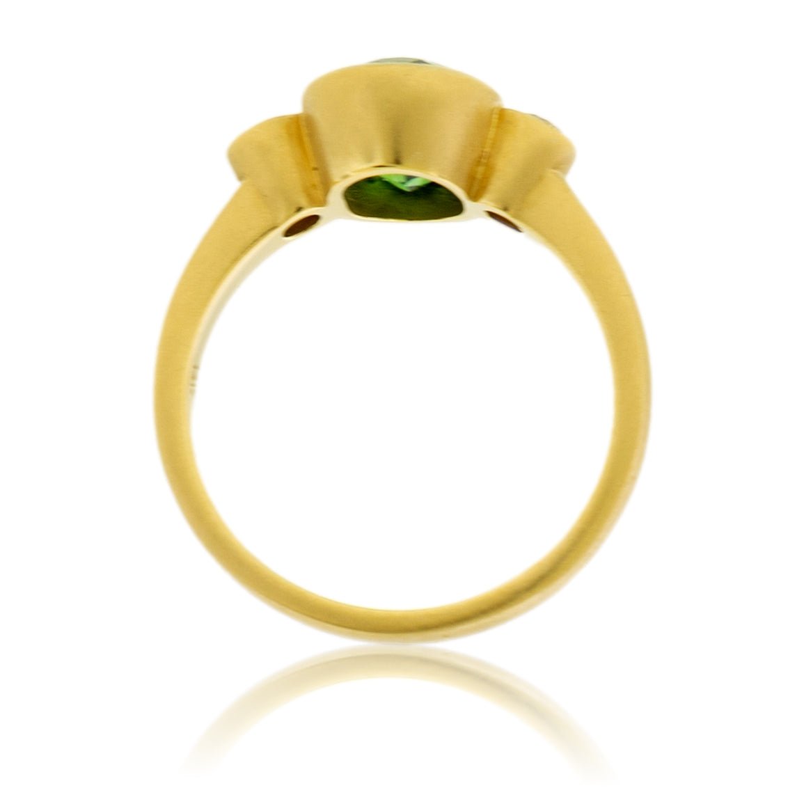 Green Tourmaline & Diamond Bezel Ring - Park City Jewelers