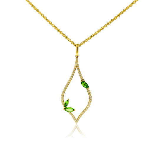 Green Tsavorite Garnet & Diamond Pendant - Park City Jewelers