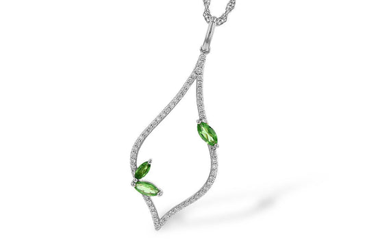 Green Tsavorite Garnet & Diamond Pendant - Park City Jewelers