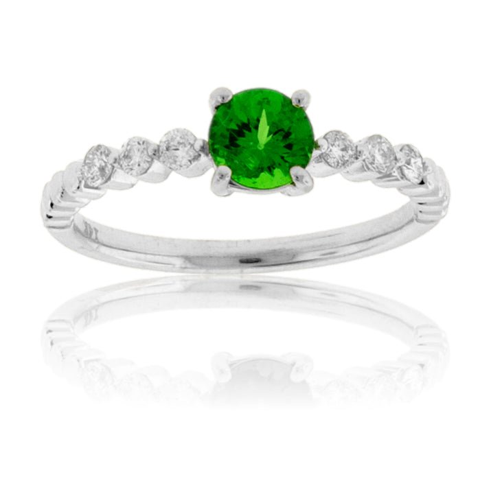 Green Tsavorite Garnet & Diamond Ring - Park City Jewelers