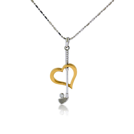 I Love Golf Diamond Pendant - Park City Jewelers