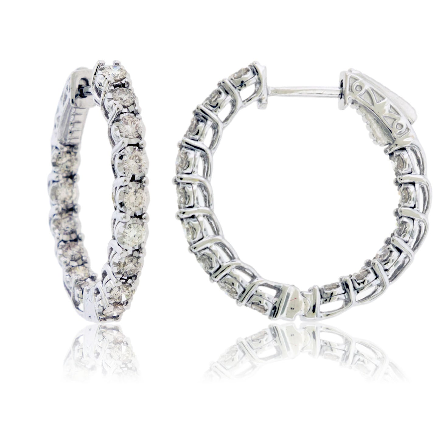 Inside Out Diamond Locking Hoop Earrings - Park City Jewelers