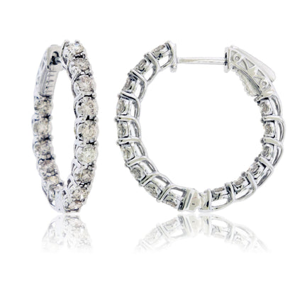 Inside Out Diamond Locking Hoop Earrings - Park City Jewelers