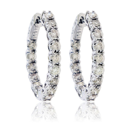 Inside Out Diamond Locking Hoop Earrings - Park City Jewelers