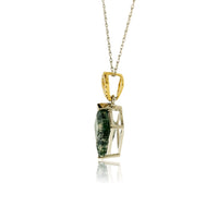 Kite Cut Moss Agate & Diamond Accented Pendant - Park City Jewelers