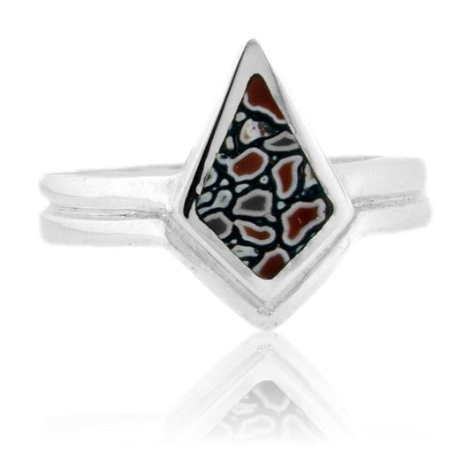 Kite Style Simple Inlay Ring in Sterling Silver - Park City Jewelers