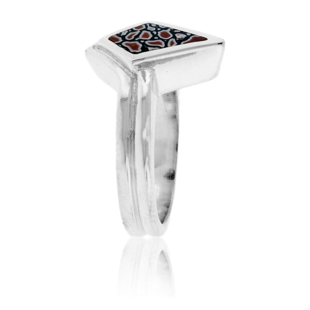 Kite Style Simple Inlay Ring in Sterling Silver - Park City Jewelers